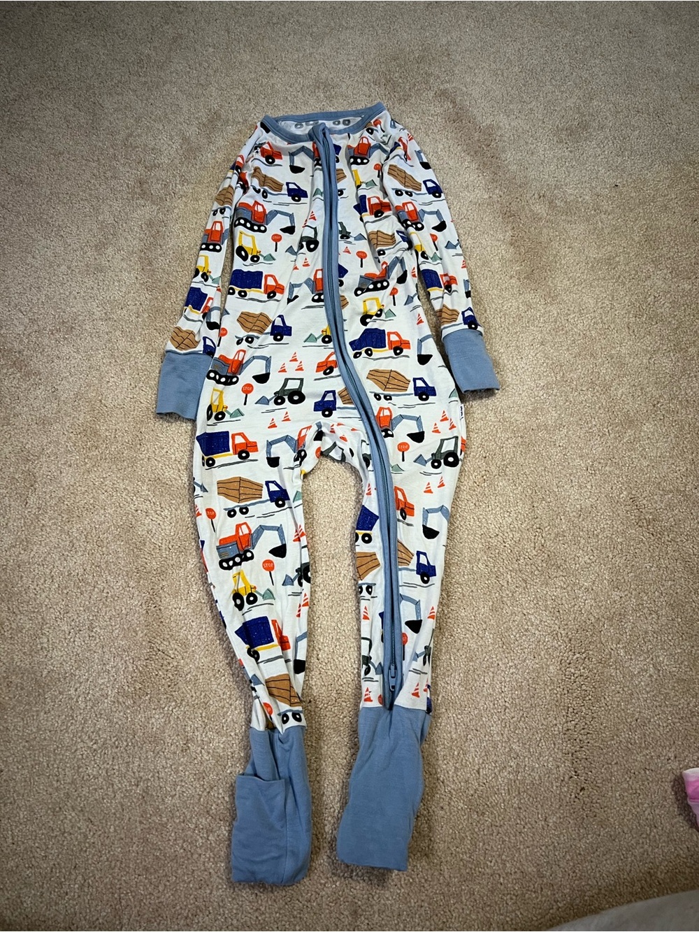 Little Sleepies Construction Zippy Size 18-24 months